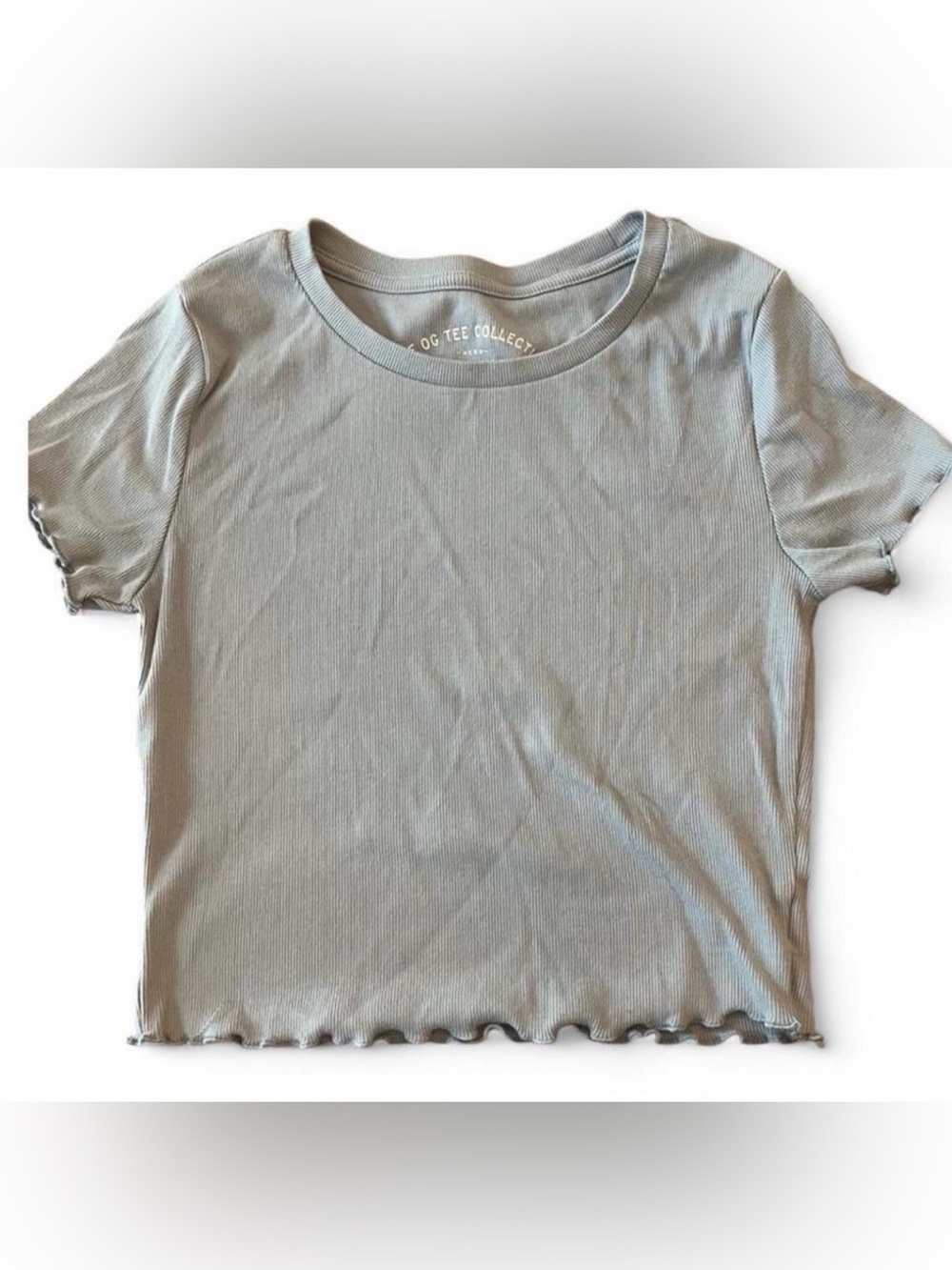 Aero medium the OG shrunken tee collection blue cropped ribbed tshirt ruffle